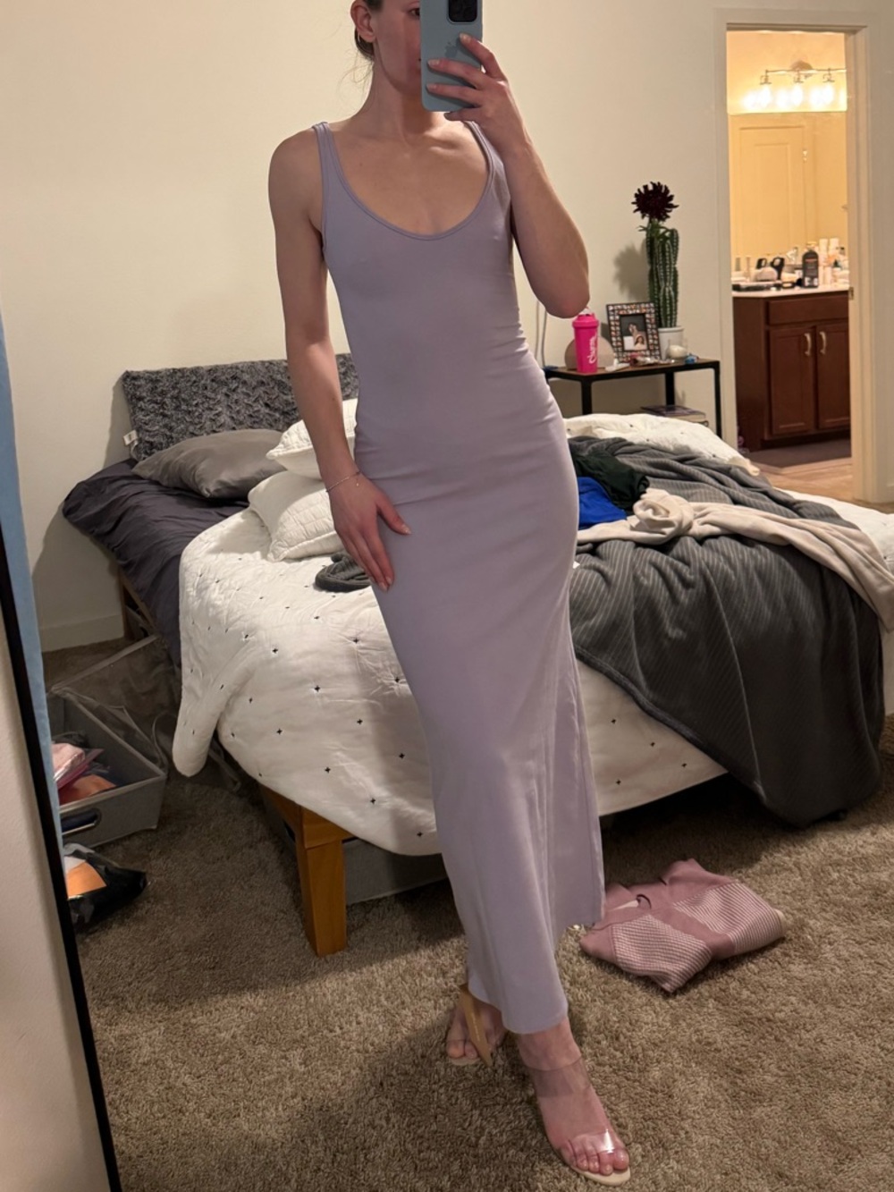 Reformation Sleeveless Scoop Neck Maxi Dress in Lavender